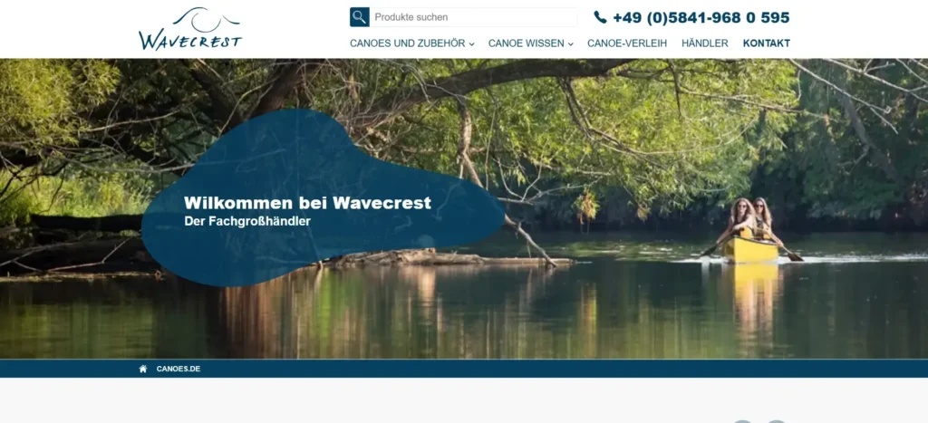 canoes.de Home Seite