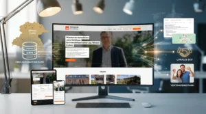 Website auf Monitor, Tablet und Mobile